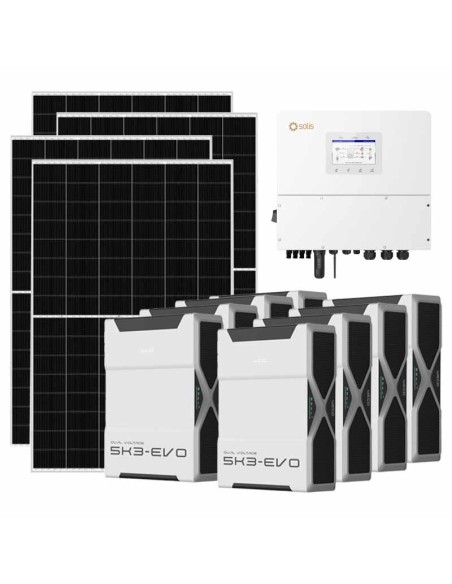Three-phase photovoltaic kit 20020W 20kW Solis inverter 41.76kWh Weco EVO 5k3 lithium battery