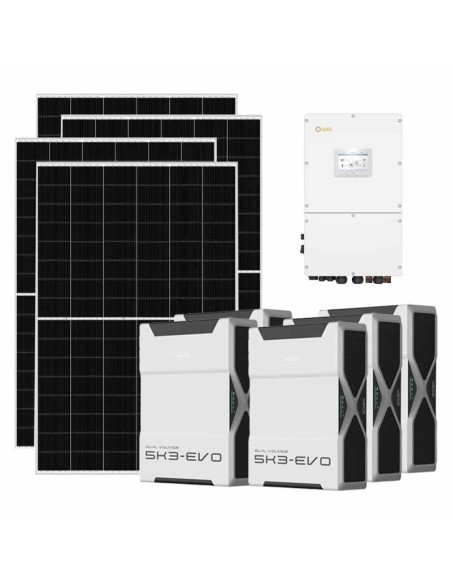Three-phase photovoltaic kit 30030W 30kW Solis inverter 31.32kWh Weco EVO 5k3 lithium battery