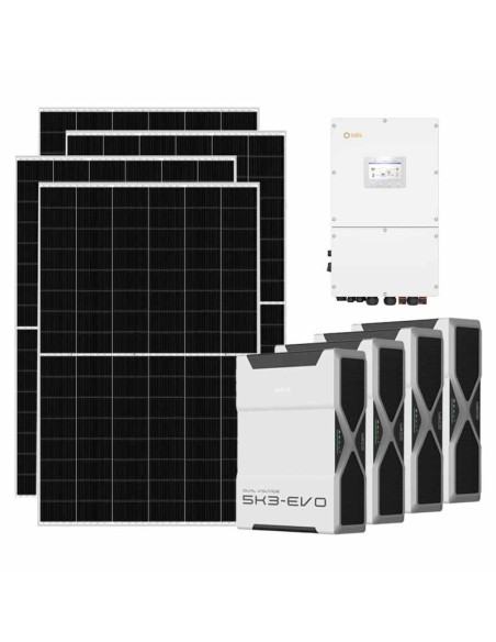Three-phase photovoltaic kit 40040W 40kW Solis inverter 20.88kWh Weco EVO 5k3 lithium battery