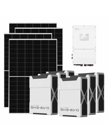 Three-phase photovoltaic kit 40040W 40kW Solis inverter 31.32kWh Weco EVO 5k3 lithium battery