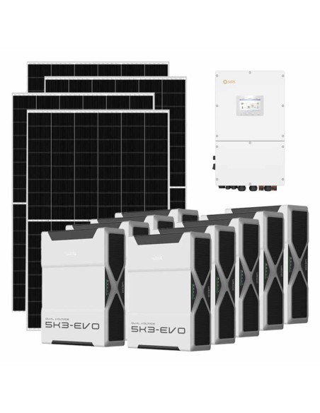 Kit fotovoltaico trifase 40040W inverter 40kW batteria al litio 46.98kWh Weco EVO 5k3