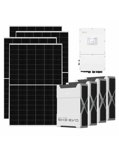 Three-phase photovoltaic kit 50050W 50kW Solis inverter 20.88kWh Weco EVO 5k3 lithium battery