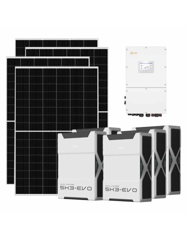 Three-phase photovoltaic kit 40040W 40kW Solis inverter 26.1kWh Weco EVO 5k3 lithium battery