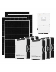 Three-phase photovoltaic kit 50050W 50kW Solis inverter 31.32kWh Weco EVO 5k3 lithium battery