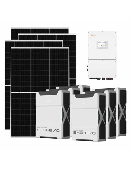 Kit fotovoltaico trifase 50050W inverter 50kW batteria al litio 31.32kWh Weco EVO 5k3