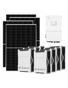 Three-phase photovoltaic kit 50050W 50kW Solis inverter 36.54kWh Weco EVO 5k3 lithium battery