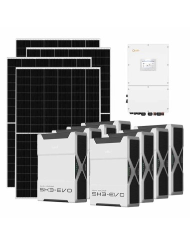 Three-phase photovoltaic kit 50050W 50kW Solis inverter 41.76kWh Weco EVO 5k3 lithium battery