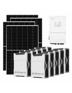 Three-phase photovoltaic kit 50050W 50kW Solis inverter 52.2kWh Weco EVO 5k3 lithium battery