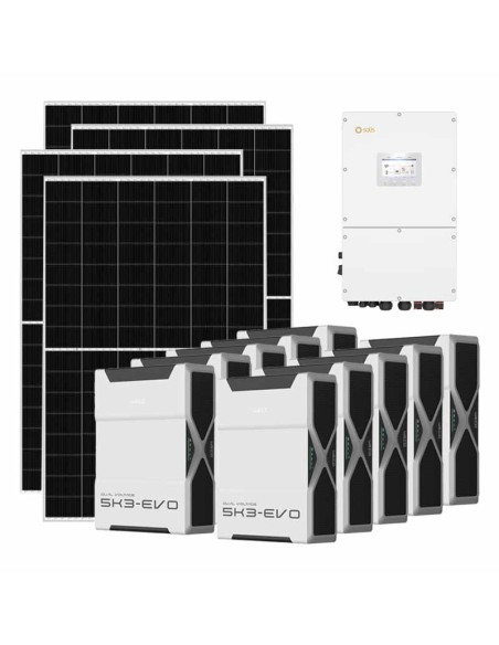 Kit fotovoltaico trifase 50050W inverter 50kW batteria al litio 52.2kWh Weco EVO 5k3