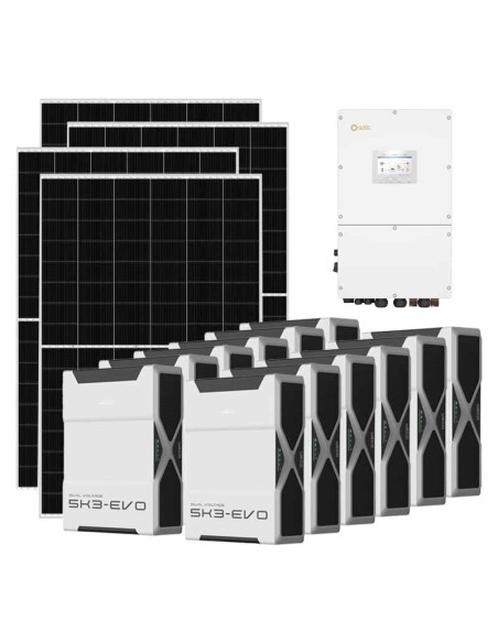 Kit fotovoltaico trifase 50050W inverter 50kW batteria al litio 62.64kWh Weco EVO 5k3