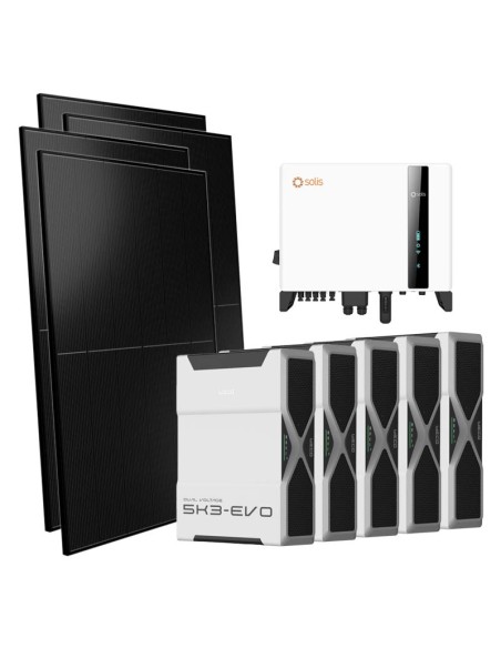 Three-phase photovoltaic kit 10000W 10kW Solis inverter 26.1kWh lithium battery Weco EVO 5k3