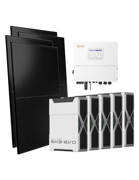 Three-phase photovoltaic kit 12000W 12kW Solis inverter 26.1Wh lithium battery Weco EVO 5k3