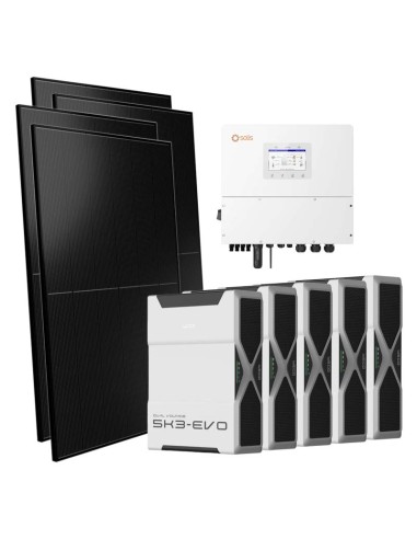 Three-phase photovoltaic kit 15000W 15kW Solis inverter 26.1kWh lithium battery Weco EVO 5k3