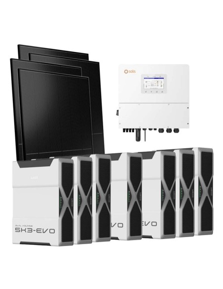 Trifase: vendita all'ingrosso Kit fotovoltaico trifase 20000W inverter 20kW Solis batteria al litio 36.54kWh Weco EVO 5k3