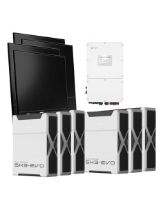Three-phase photovoltaic kit 30000W 30kW Solis inverter 31.32kWh lithium battery Weco EVO 5k3