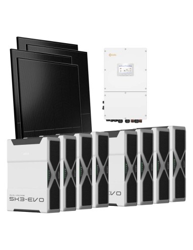 Three-phase photovoltaic kit 50000W 50kW Solis inverter 41.76kWh lithium battery Weco EVO 5k3
