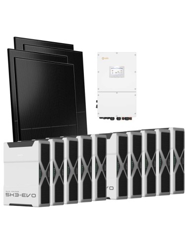 Three-phase photovoltaic kit 50000W 50kW Solis inverter 52.2kWh lithium battery Weco EVO 5k3