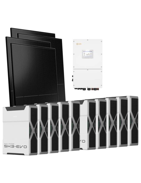 Three-phase photovoltaic kit 50000W 50kW Solis inverter 52.2kWh lithium battery Weco EVO 5k3
