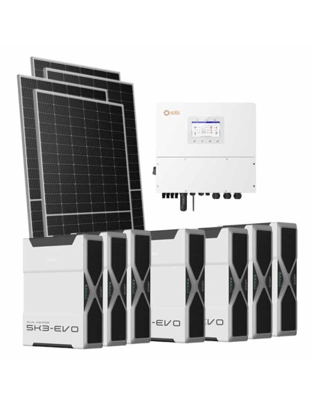 Trifase: vendita all'ingrosso Kit fotovoltaico trifase 20230W inverter 20kW Solis batteria al litio 36.54kWh Weco EVO 5k3