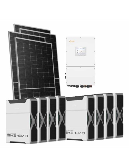 Trifase: vendita all'ingrosso Kit fotovoltaico trifase 30940W inverter 30kW Solis batteria al litio 41.76kWh Weco EVO 5k3
