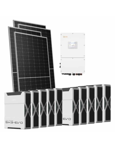 Three-phase photovoltaic kit 51170W 50kW Solis inverter 52.2kWh lithium battery Weco EVO 5k3