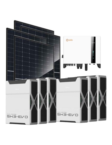 Trifase: vendita all'ingrosso Kit fotovoltaico trifase 10120W inverter 10kW Solis batteria al litio 31.32kWh Weco EVO 5k3