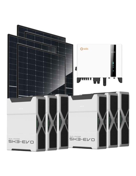Trifase: vendita all'ingrosso Kit fotovoltaico trifase 10120W inverter 10kW Solis batteria al litio 31.32kWh Weco EVO 5k3