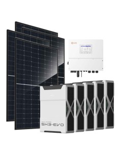 Three-phase photovoltaic kit 12880W 12kW Solis inverter 26.1kWh lithium battery Weco EVO 5k3