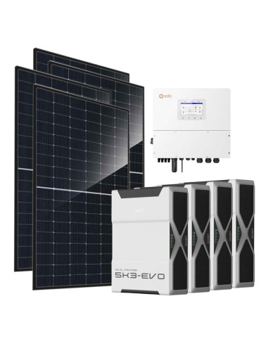 Three-phase photovoltaic kit 20240W 20kW Solis inverter 20.88kWh lithium battery Weco EVO 5k3