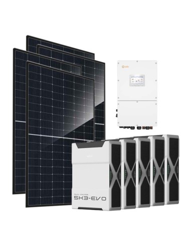 Three-phase photovoltaic kit 30360W 30kW Solis inverter 26.1kWh lithium battery Weco EVO 5k3