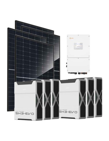 Three-phase photovoltaic kit 30360W 30kW Solis inverter 31.32kWh lithium battery Weco EVO 5k3