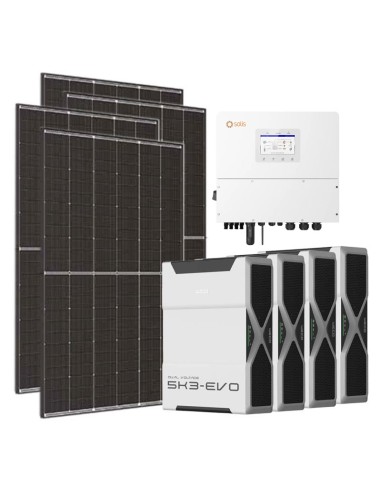 Three-phase photovoltaic kit 15300W 15kW Solis inverter 20.88kWh Weco EVO 5k3 lithium batteries