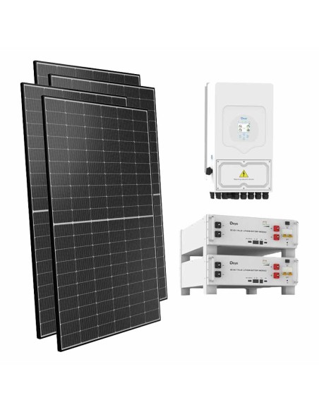 Kit fotovoltaico monofase 6000W inverter 6kW batteria al litio 10.24kWh SE-G5.1 Pro-B Deye