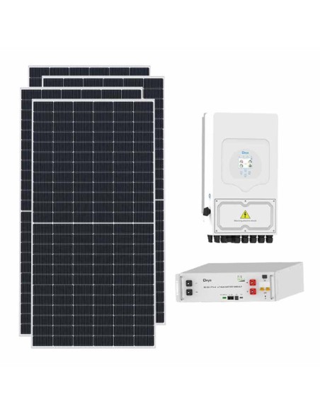 Kit fotovoltaico monofase 6435W inverter 6kW batteria al litio 5.12kWh SE-G5.1 Pro-B Deye