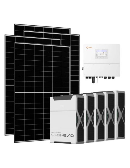 Trifase: vendita all'ingrosso Kit fotovoltaico trifase 12350W inverter 12kW Solis litio 26.1kWh Weco EVO 5k3