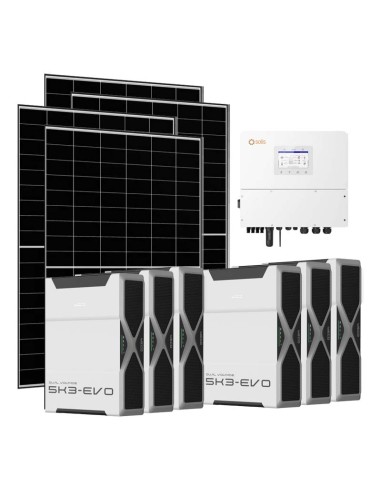 Three-phase photovoltaic kit 12350W 12kW Solis inverter 31.32kWh Weco EVO 5k3 lithium battery