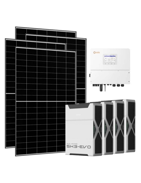 Three-phase photovoltaic kit 20900W 20kW Solis inverter 20.88kWh Weco EVO 5k3 lithium battery