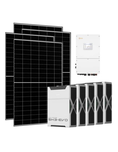 Three-phase photovoltaic kit 30400W 30kW Solis inverter 26.1kWh Weco EVO 5k3 lithium battery