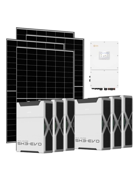 Trifase: vendita all'ingrosso Kit fotovoltaico trifase 30400W inverter 30kW Solis litio 31.32kWh Weco EVO 5k3