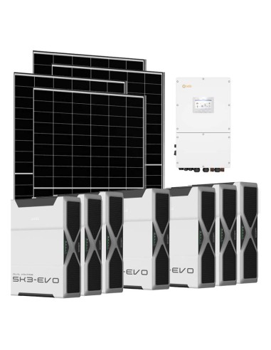 Three-phase photovoltaic kit 30400W 30kW Solis inverter 36.54kWh Weco EVO 5k3 lithium battery