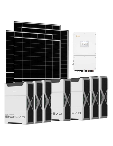 Trifase: vendita all'ingrosso Kit fotovoltaico trifase 30400W inverter 30kW Solis litio 36.54kWh Weco EVO 5k3