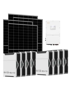 Three-phase photovoltaic kit 30400W 30kW Solis inverter 41.76kWh Weco EVO 5k3 lithium battery