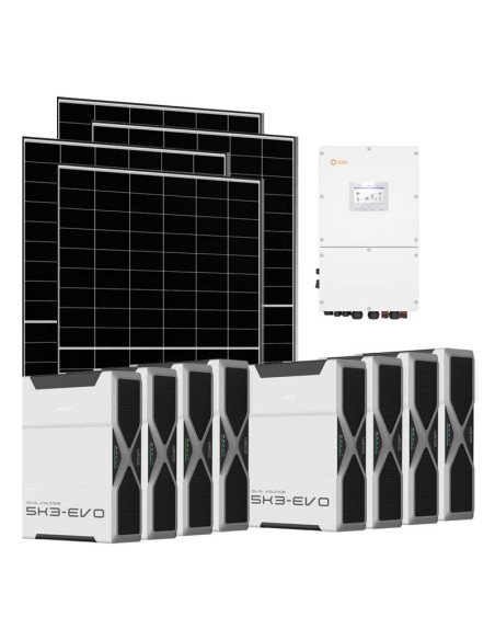 Trifase: vendita all'ingrosso Kit fotovoltaico trifase 30400W inverter 30kW Solis litio 41.76kWh Weco EVO 5k3