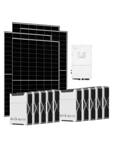 Three-phase photovoltaic kit 50350W 50kW Solis inverter 62.64kWh Weco EVO 5k3 lithium battery