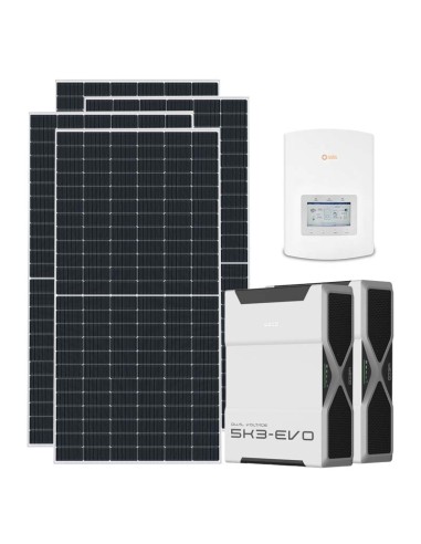 Monofase: vendita all'ingrosso Kit fotovoltaico monofase 3510W inverter 3kW Solis litio 10.44kWh Weco EVO 5k3