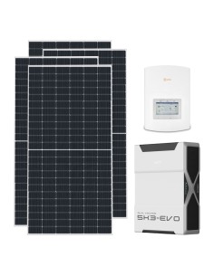 Single-phase photovoltaic kit 4680W 4.6kW Solis inverter 5.22kWh Weco EVO 5k3 lithium battery