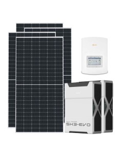 Single-phase photovoltaic kit 4680W 4.6kW Solis inverter 10.44kWh Weco EVO 5k3 lithium battery
