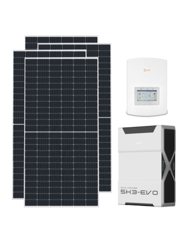 Single-phase photovoltaic kit 5265W 5kW Solis inverter 5.22kWh Weco EVO 5k3 lithium battery