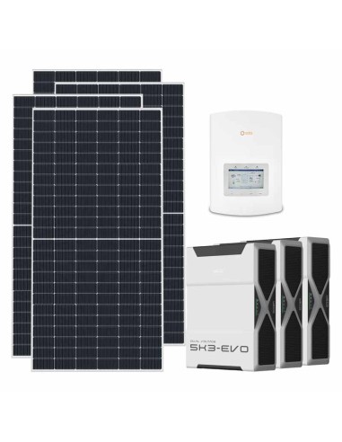 Single-phase photovoltaic kit 5265W 5kW Solis inverter 15.66kWh Weco EVO 5k3 lithium battery