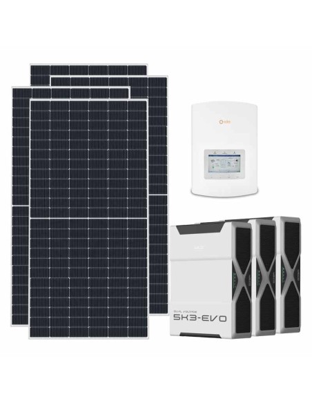 Single-phase photovoltaic kit 5265W 5kW Solis inverter 15.66kWh Weco EVO 5k3 lithium battery